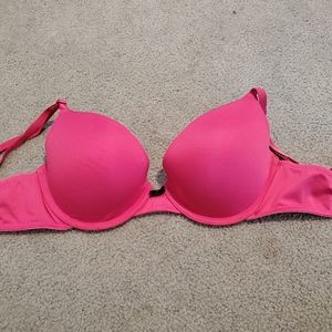 Bright pink push-up bra